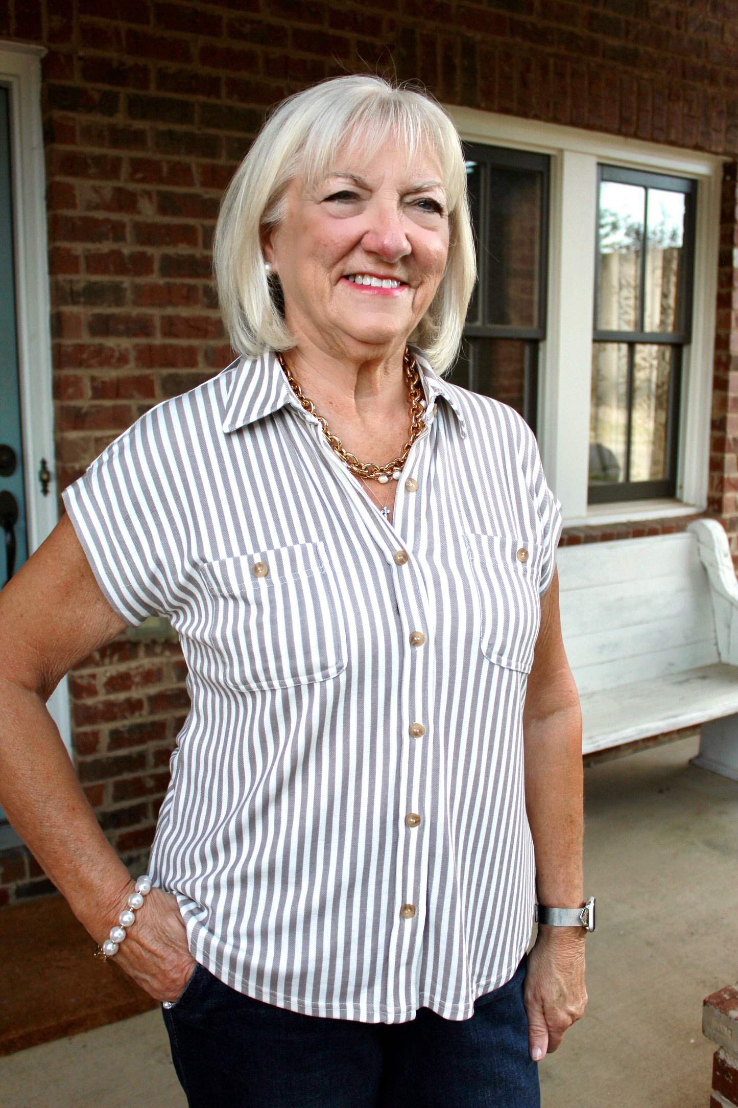 Mocha Striped Top