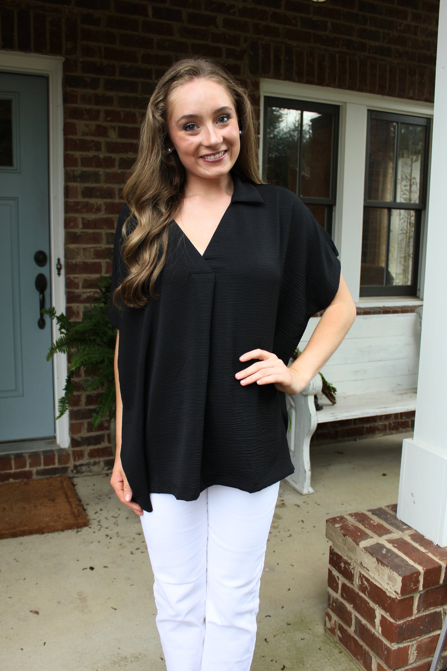 Airflow V neck Collared Shirt