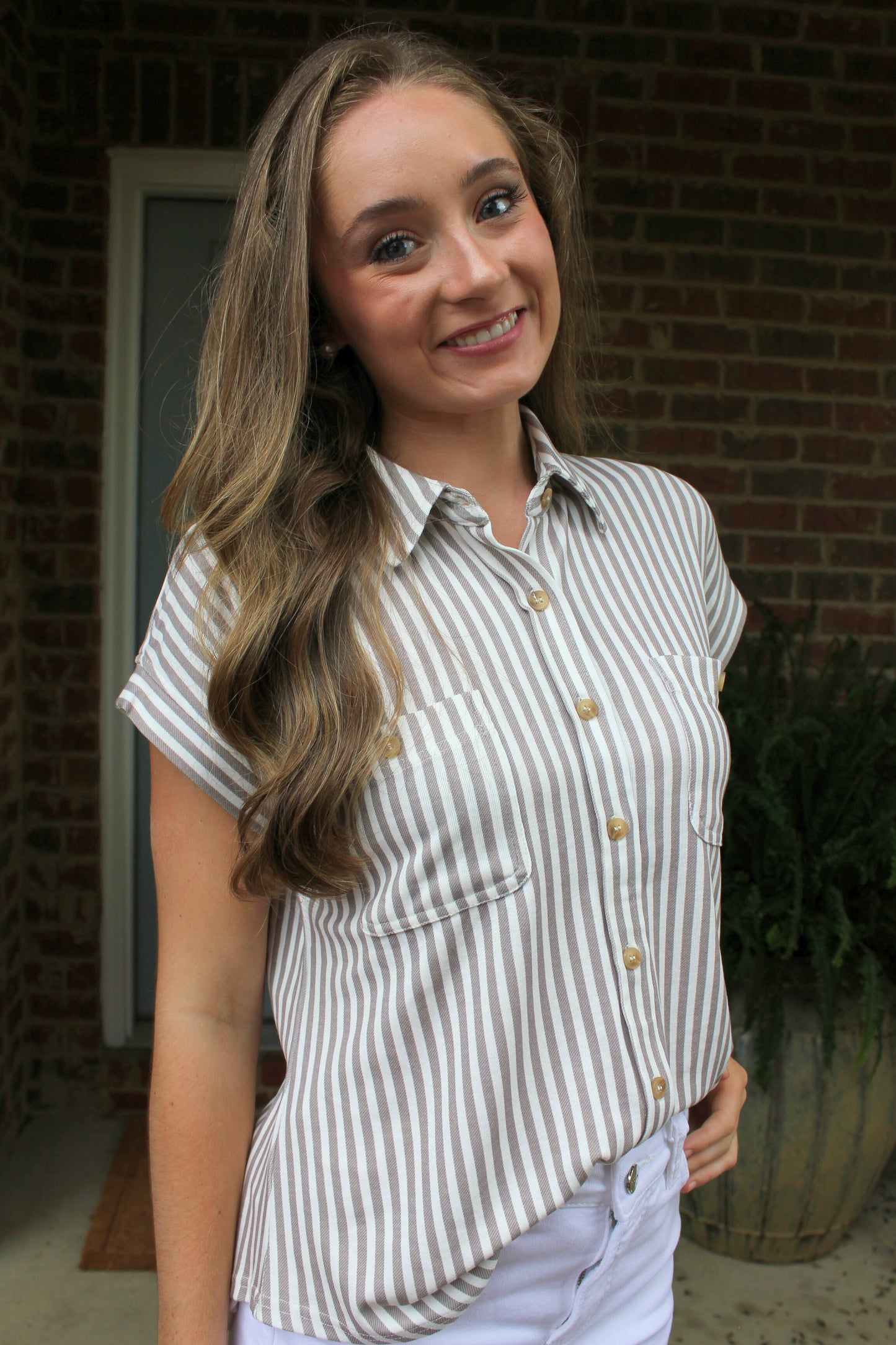 Mocha Striped Top