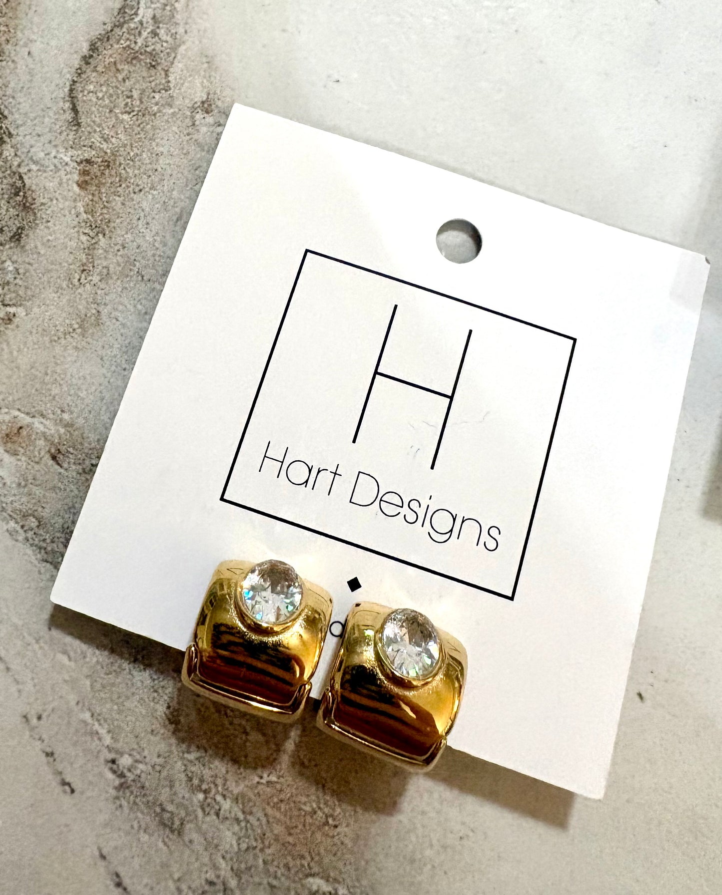 Diamond & Gold Huggies