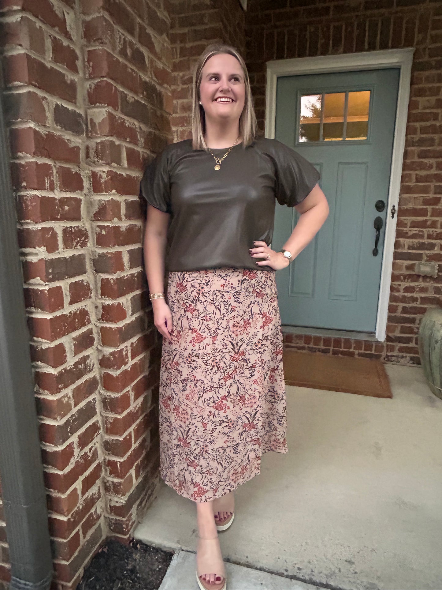 Driftwood Faux Leather Top