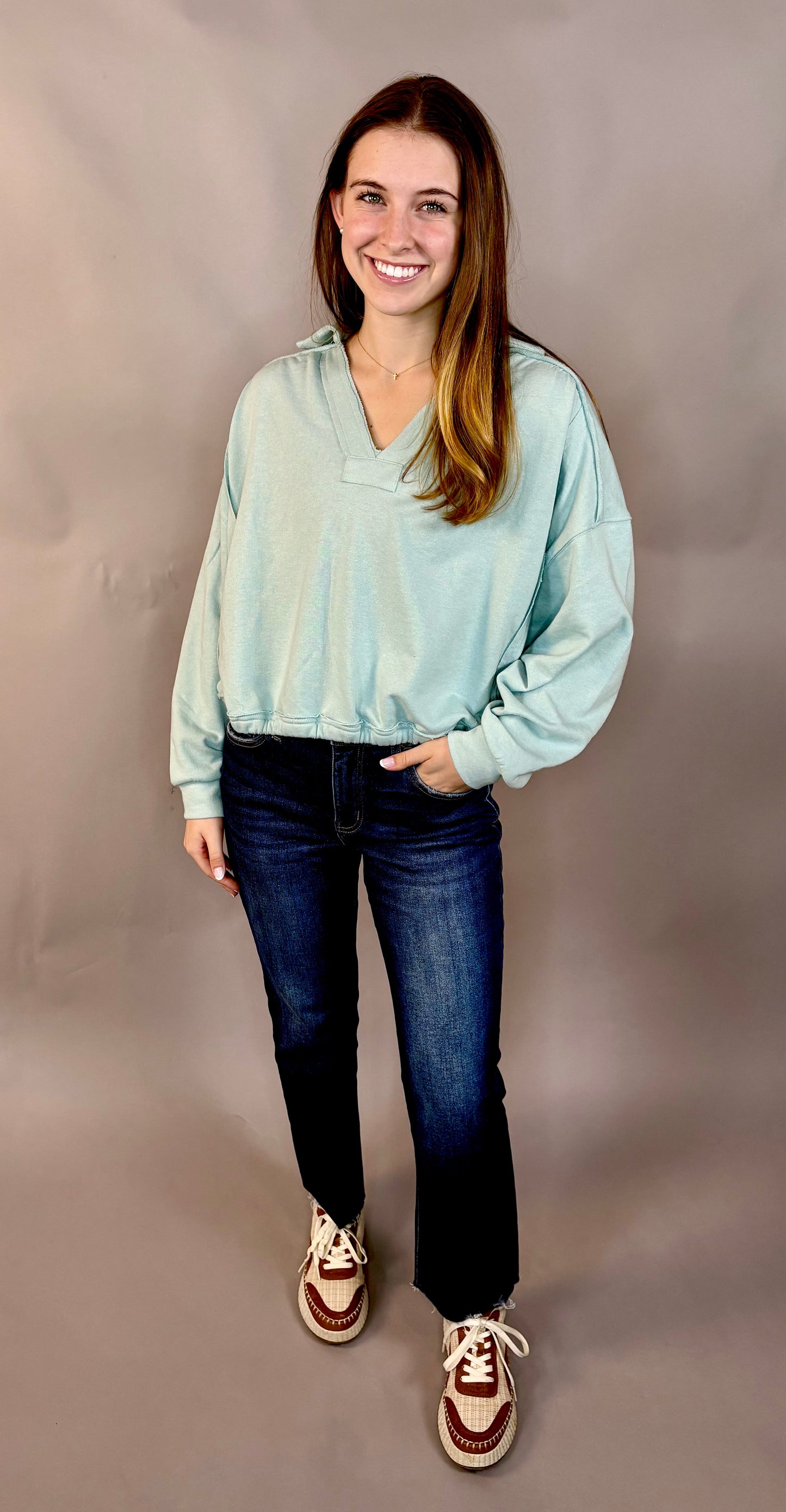 French Terry Exposed Seam Sweatshirt