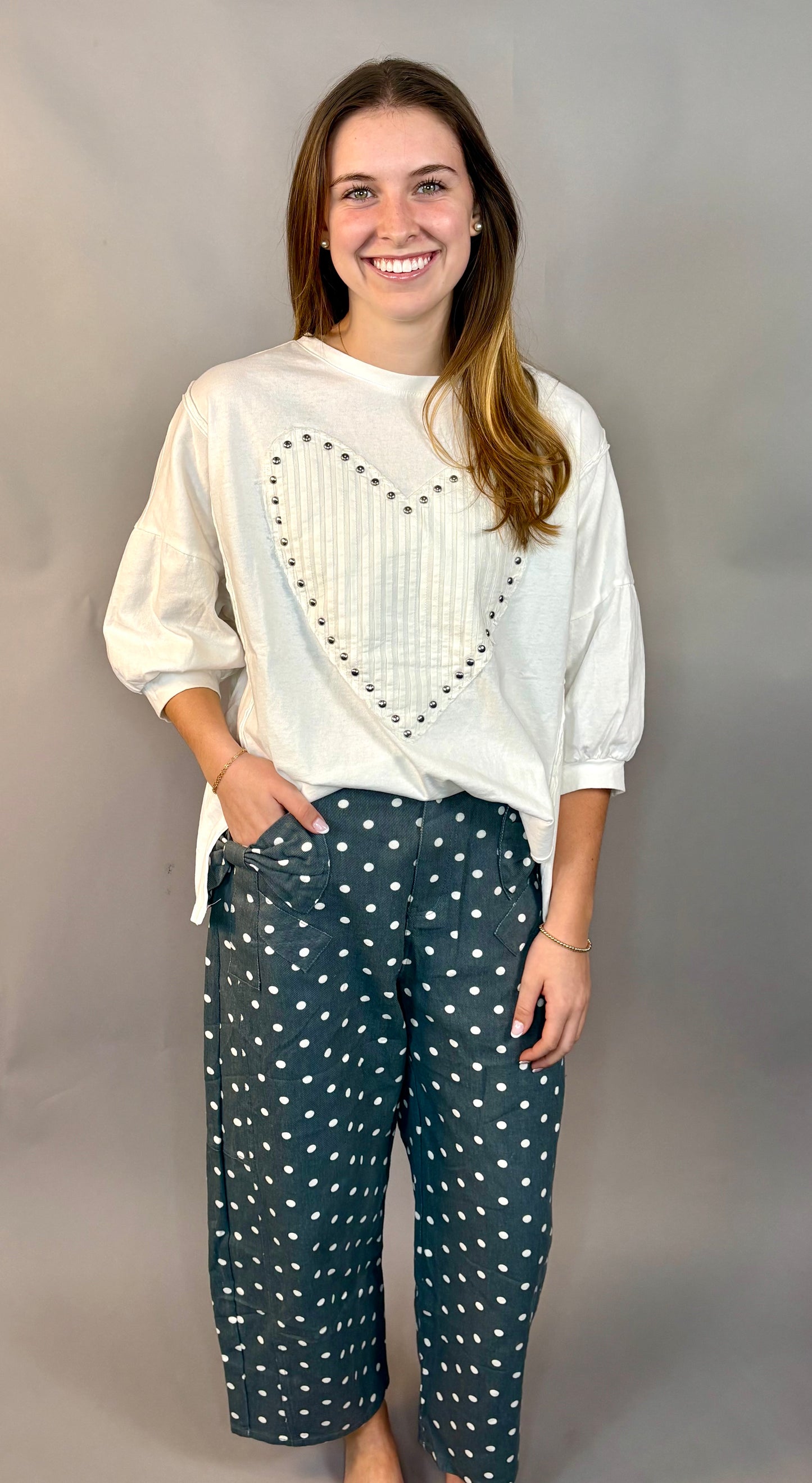 Polka Dot Barrel Jeans