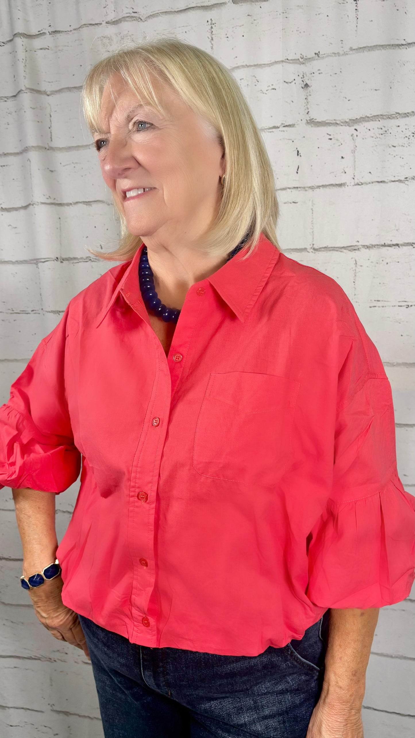 Gameday Button Down- Red