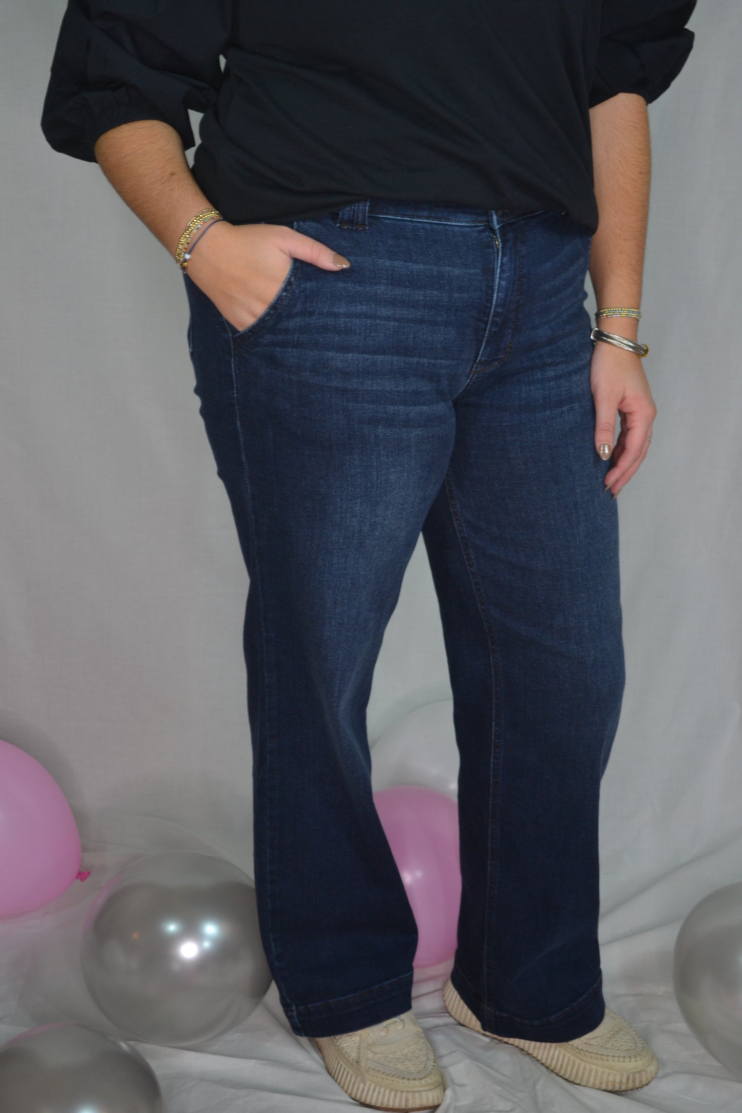 Judy Blue Clean Dark Wash Trouser Jeans