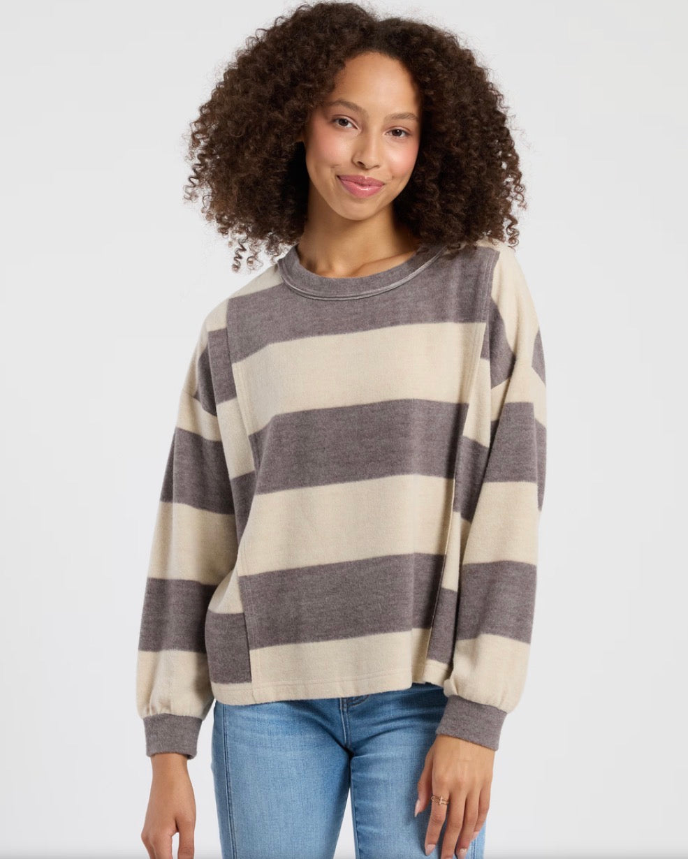 Fleece Rugby Striped Sweater