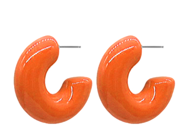 Orange Acrylic Hoops