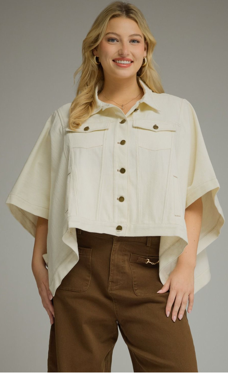 Ecru Denim Cape