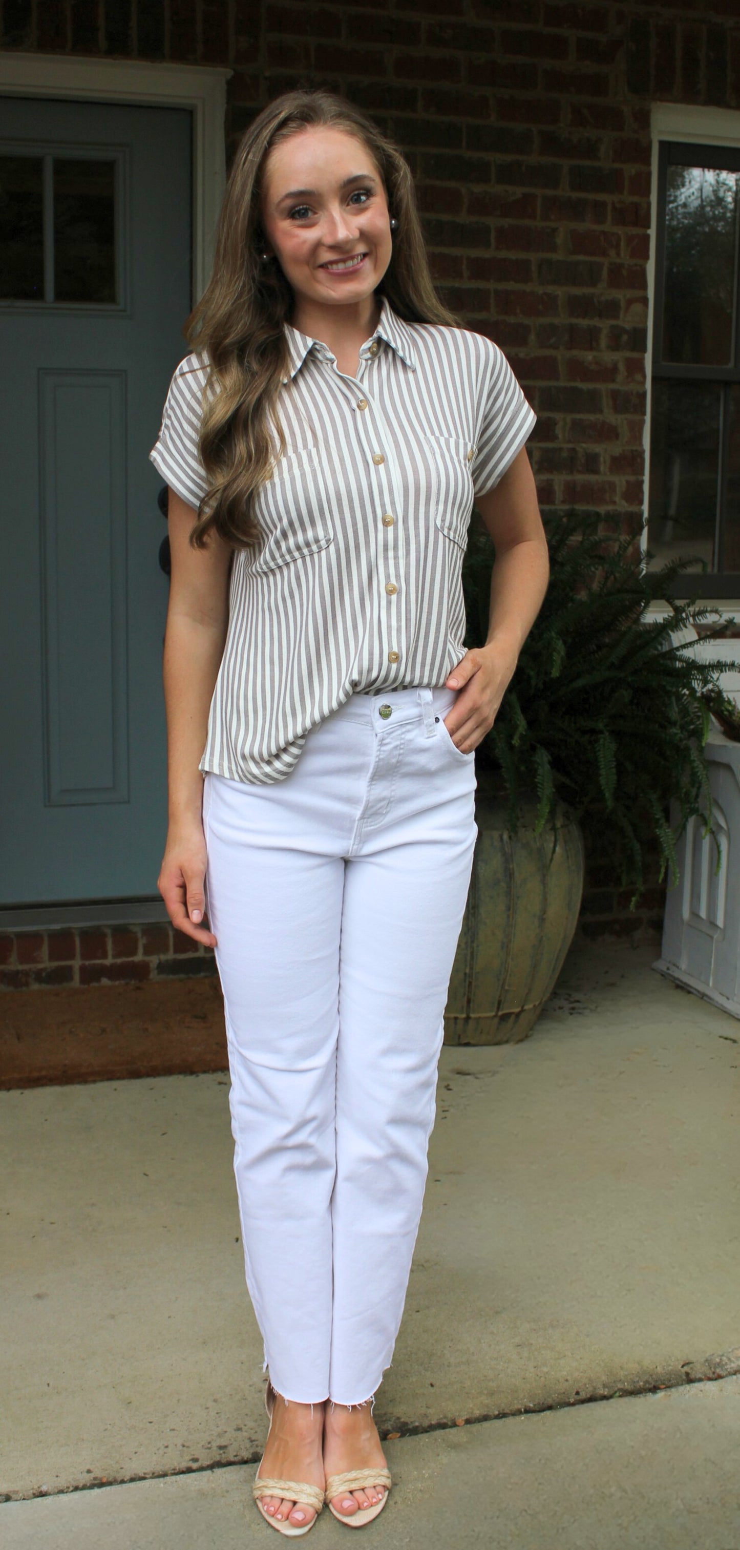 Mocha Striped Top