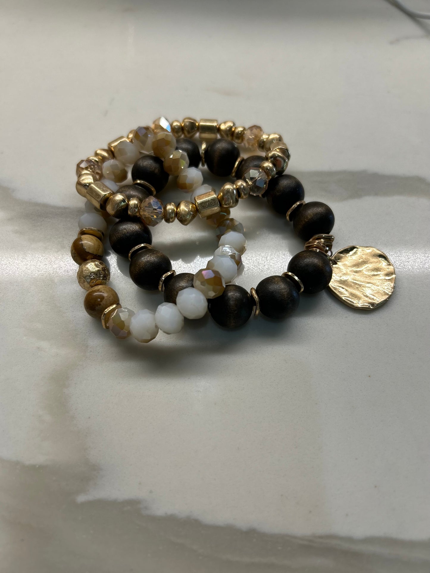 Brown and Gold Bangle Set