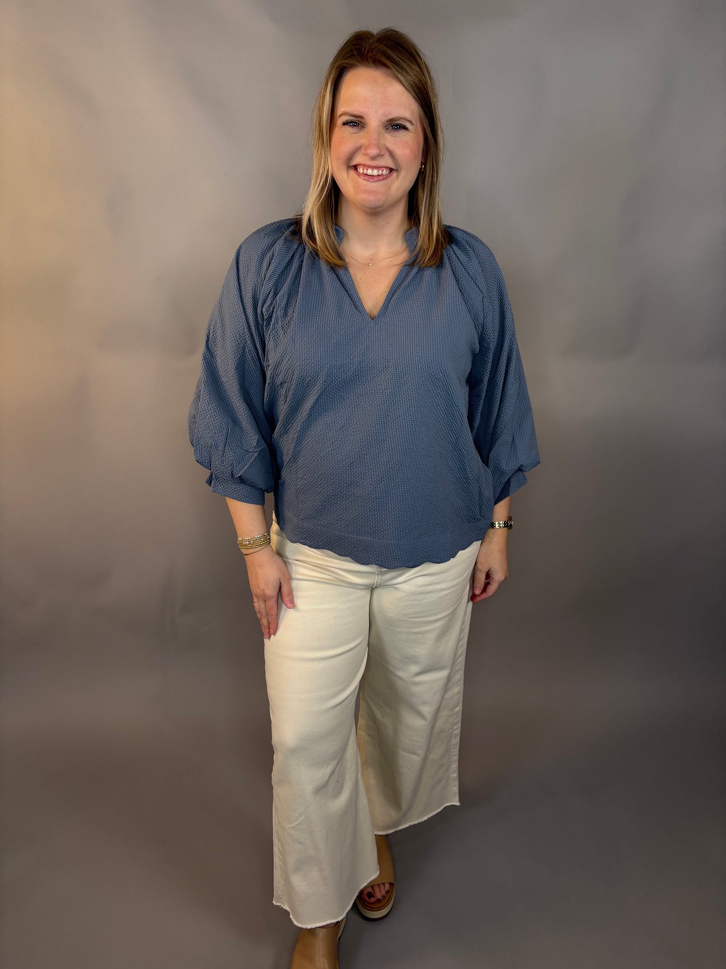 Scalloped Hem Blouse