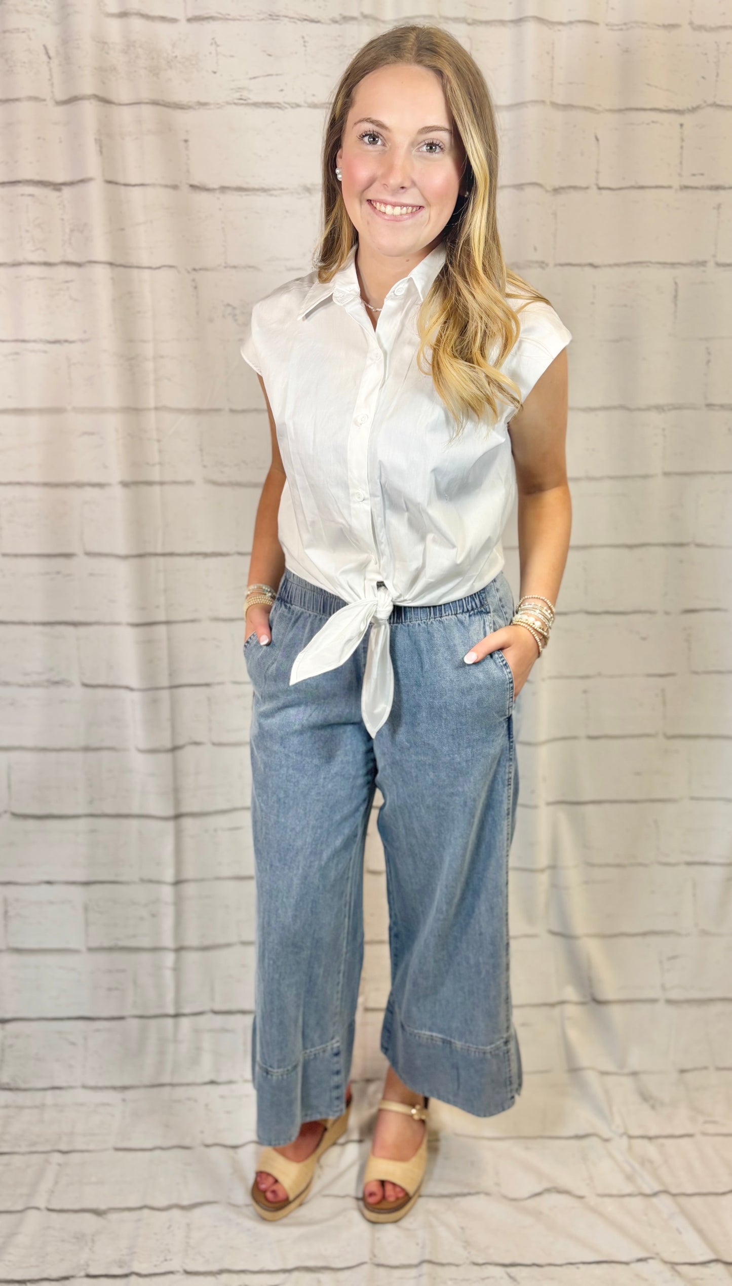 Frankie Light Denim Wide Leg Pant