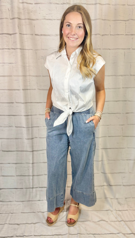Frankie Light Denim Wide Leg Pant