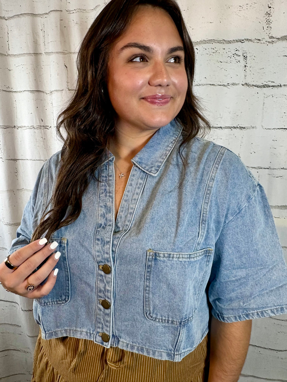 The Vintage Cropped Denim Top