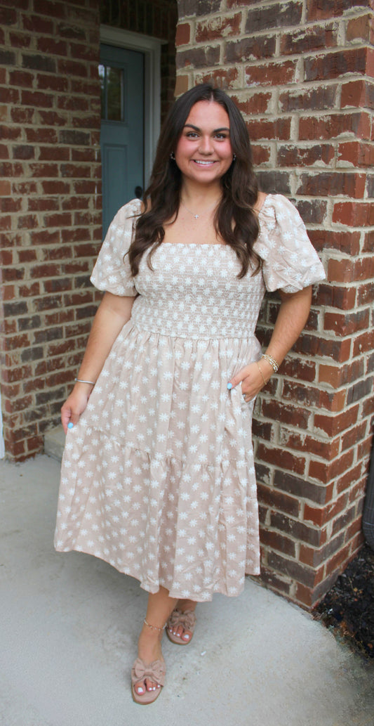Khaki Bloom Dress