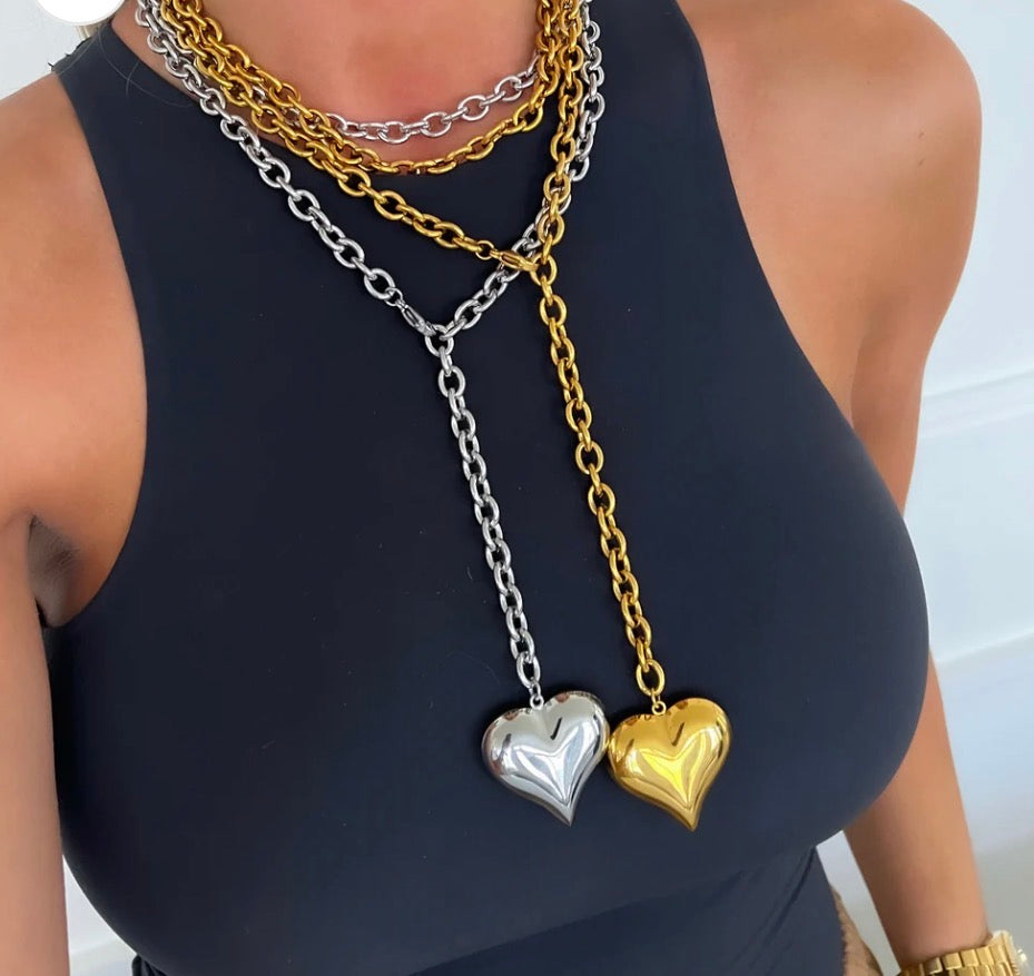 Silver Heart Necklace XL