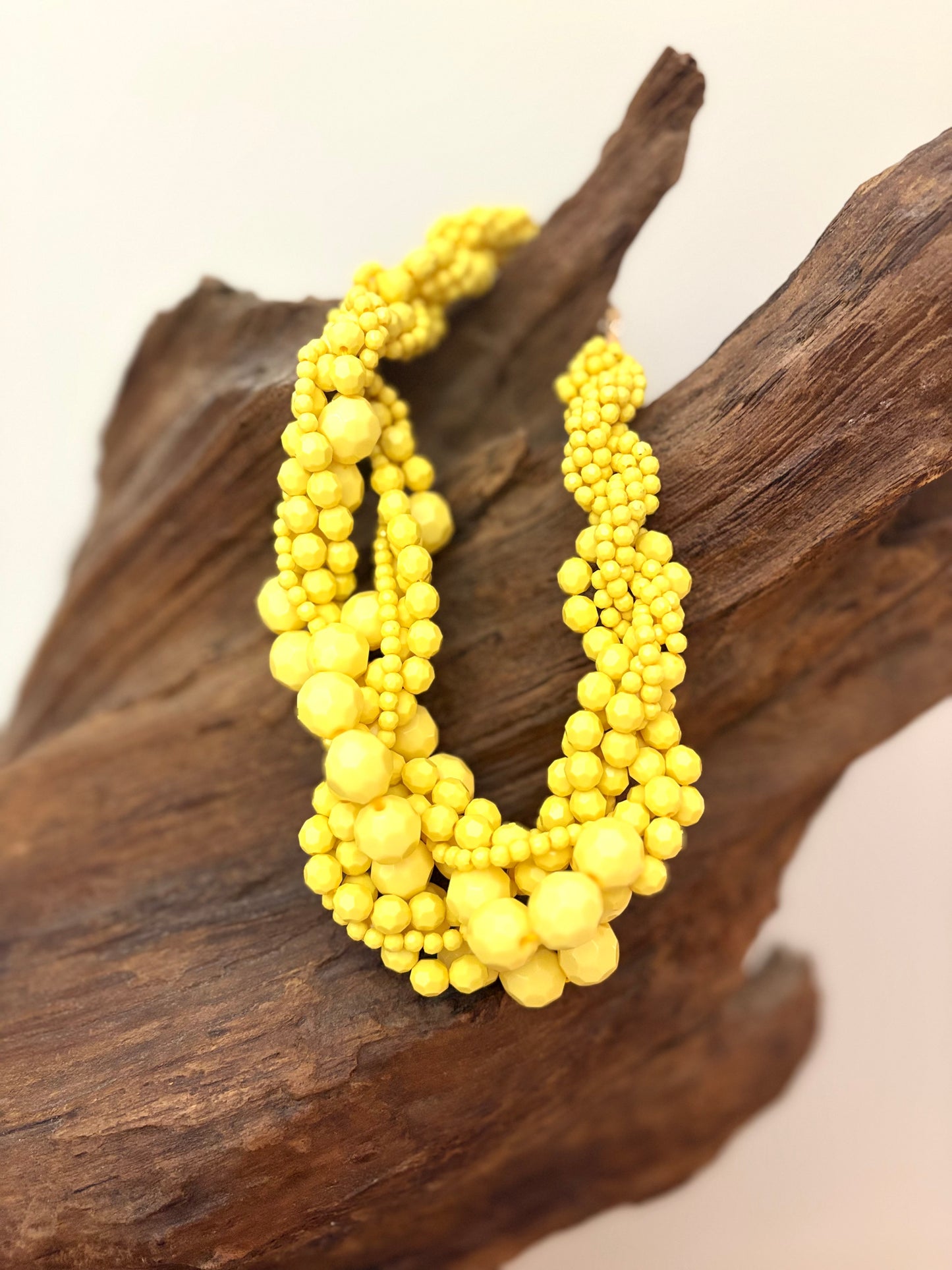 Estella Beaded Necklace- Yellow