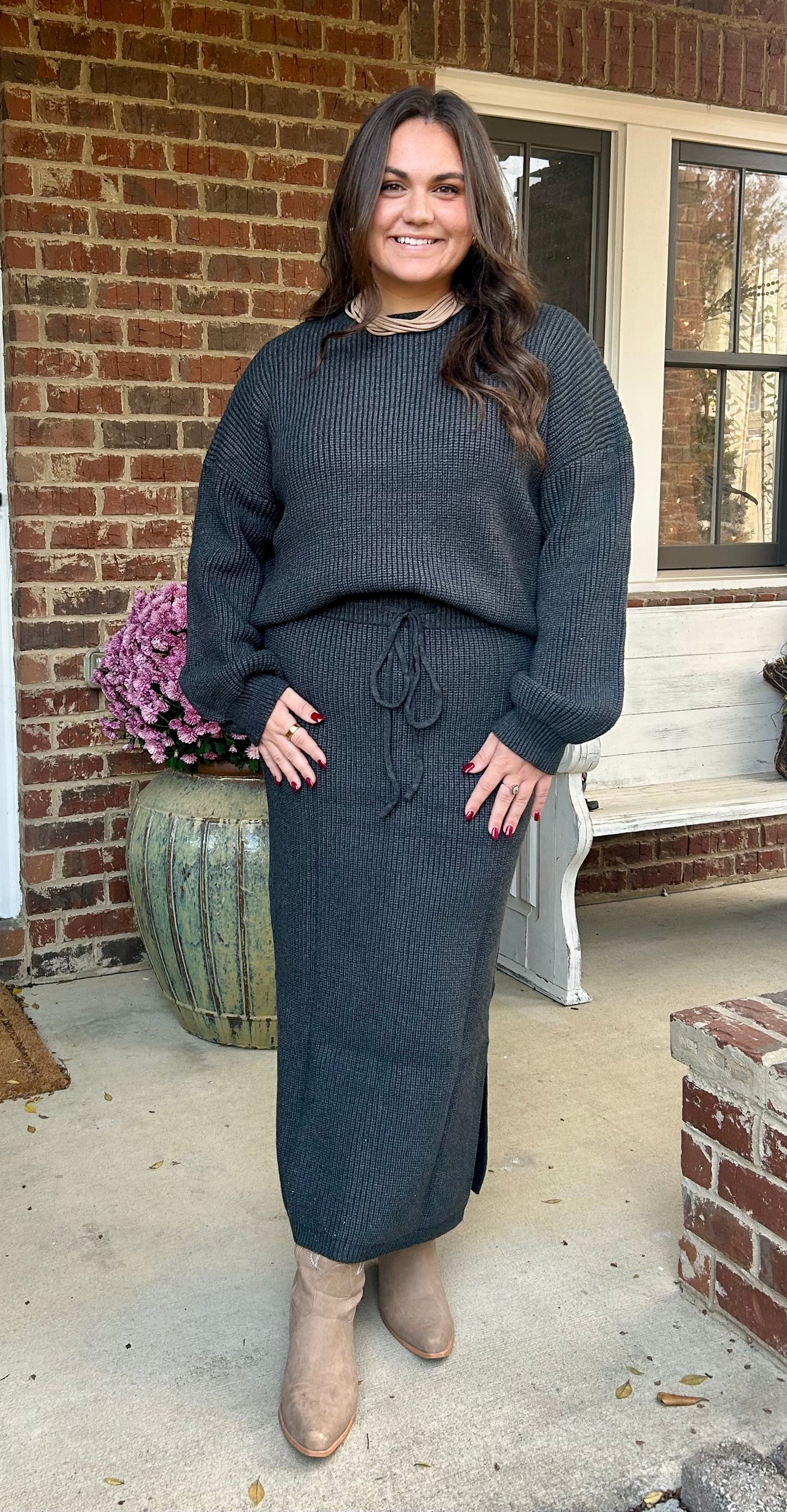 Steel Grey Sweater Set