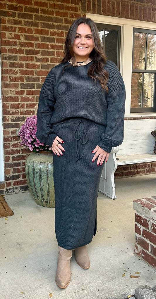 Steel Grey Sweater Set