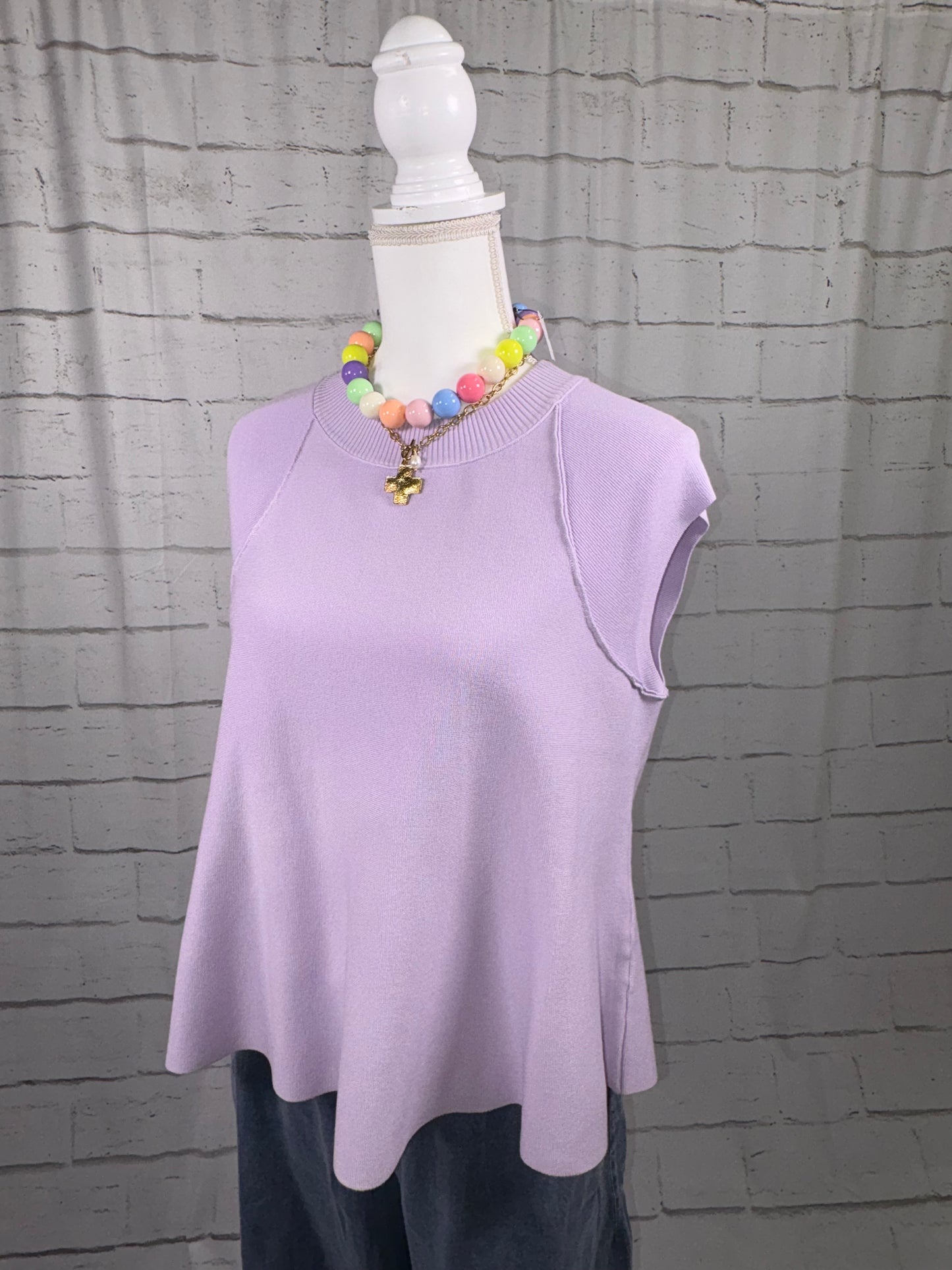 Swing Cap Sleeve Top- Liliac