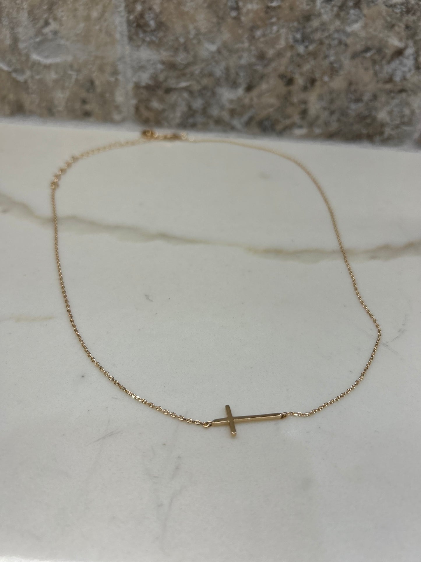 Sideways Cross Necklace