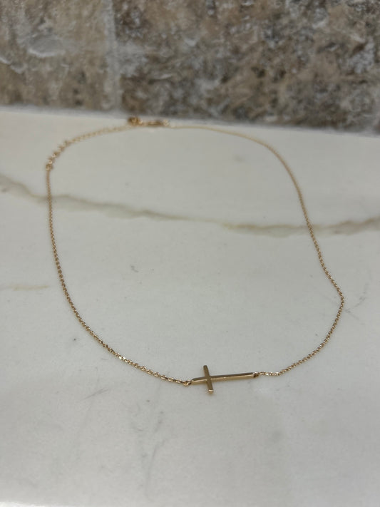 Sideways Cross Necklace