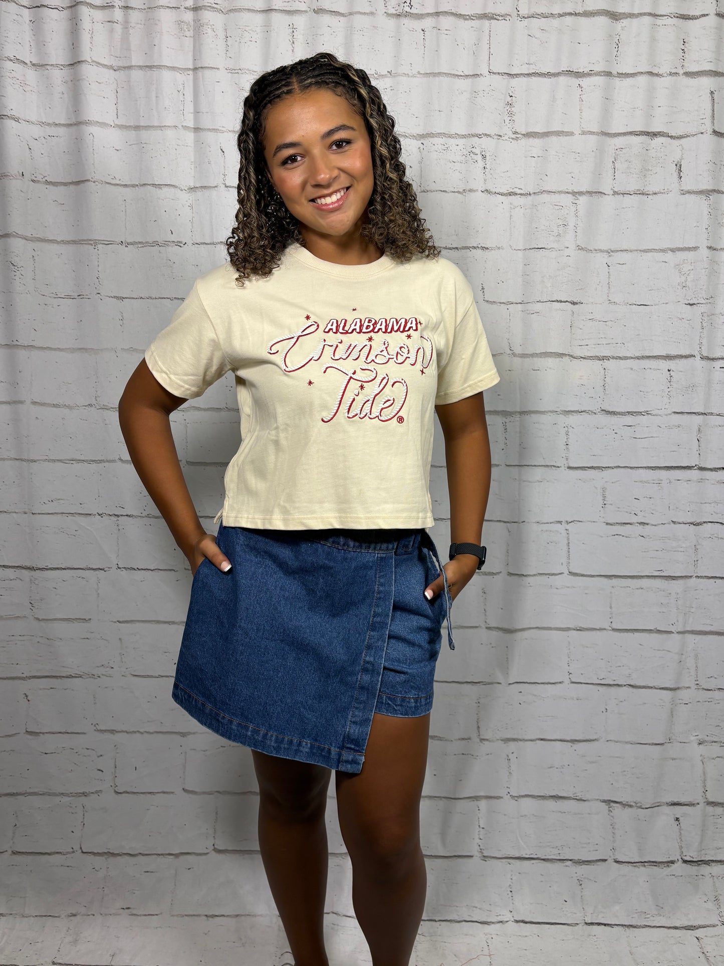 Crimson Cowgirl Cropped Tee