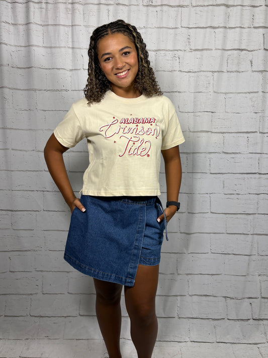 Crimson Cowgirl Cropped Tee