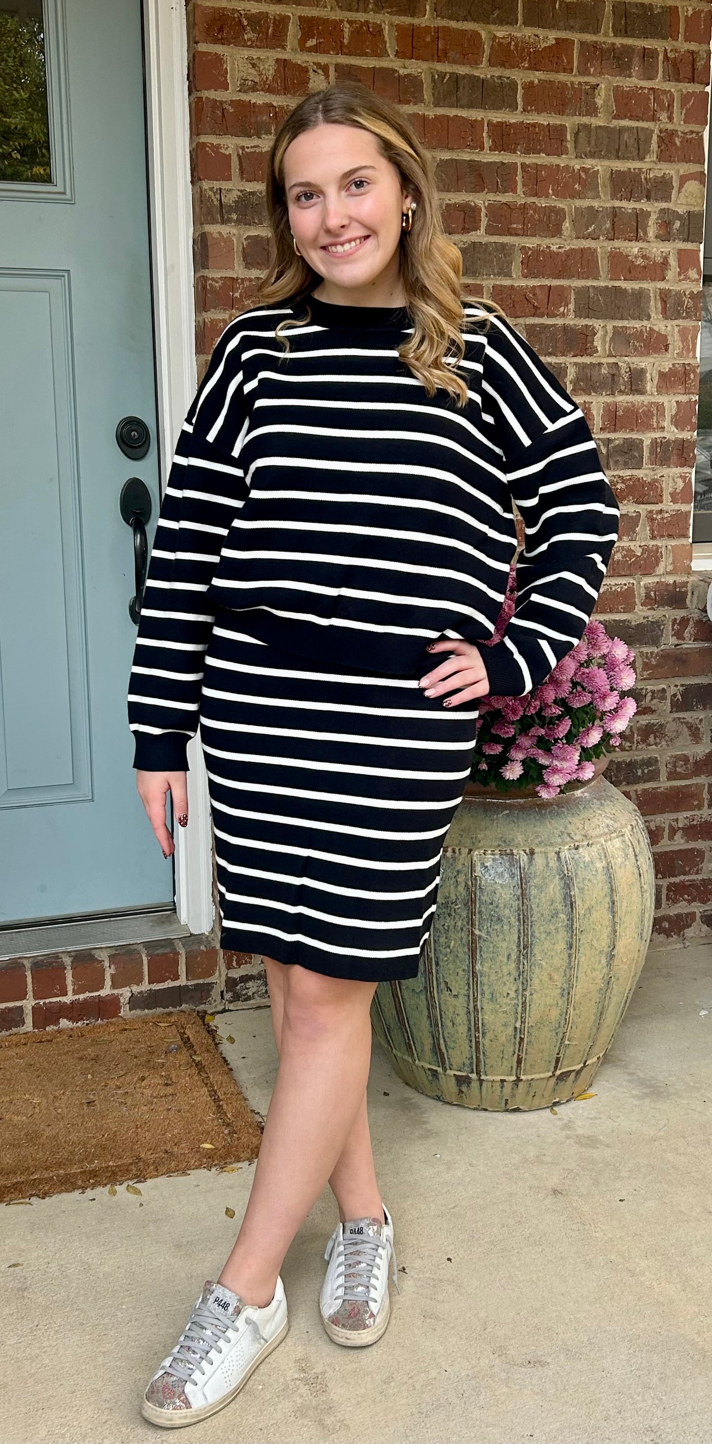 Black & White Sweater Set