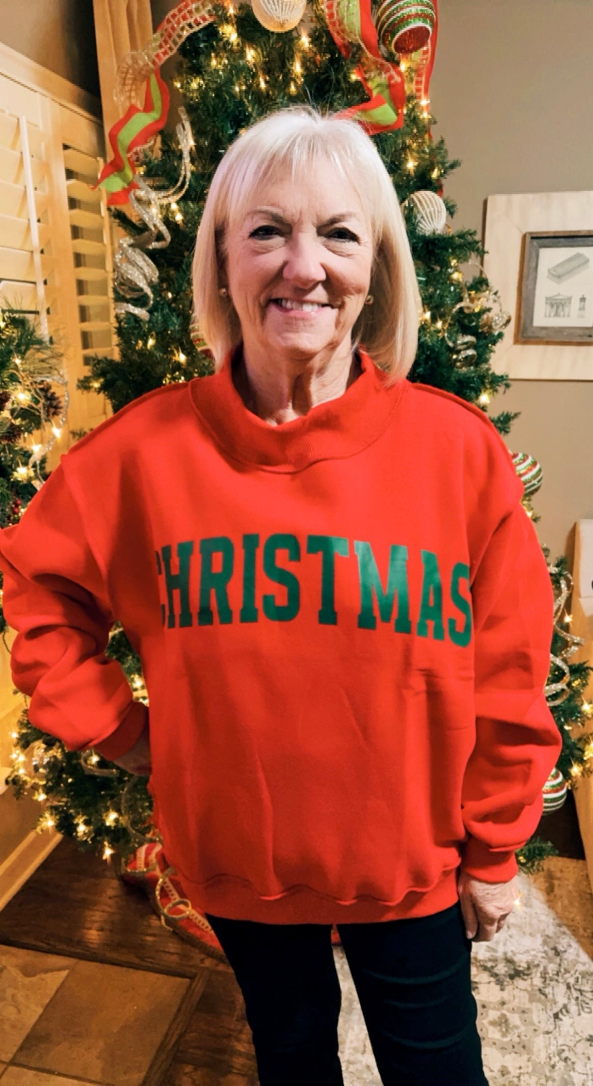 Merry Christmas Reversible Sweatshirt- Red