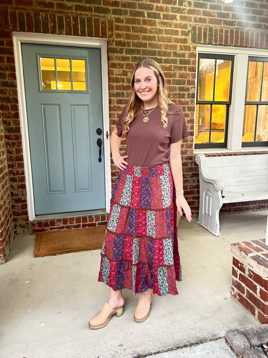 Patchwork Maxi Skirt