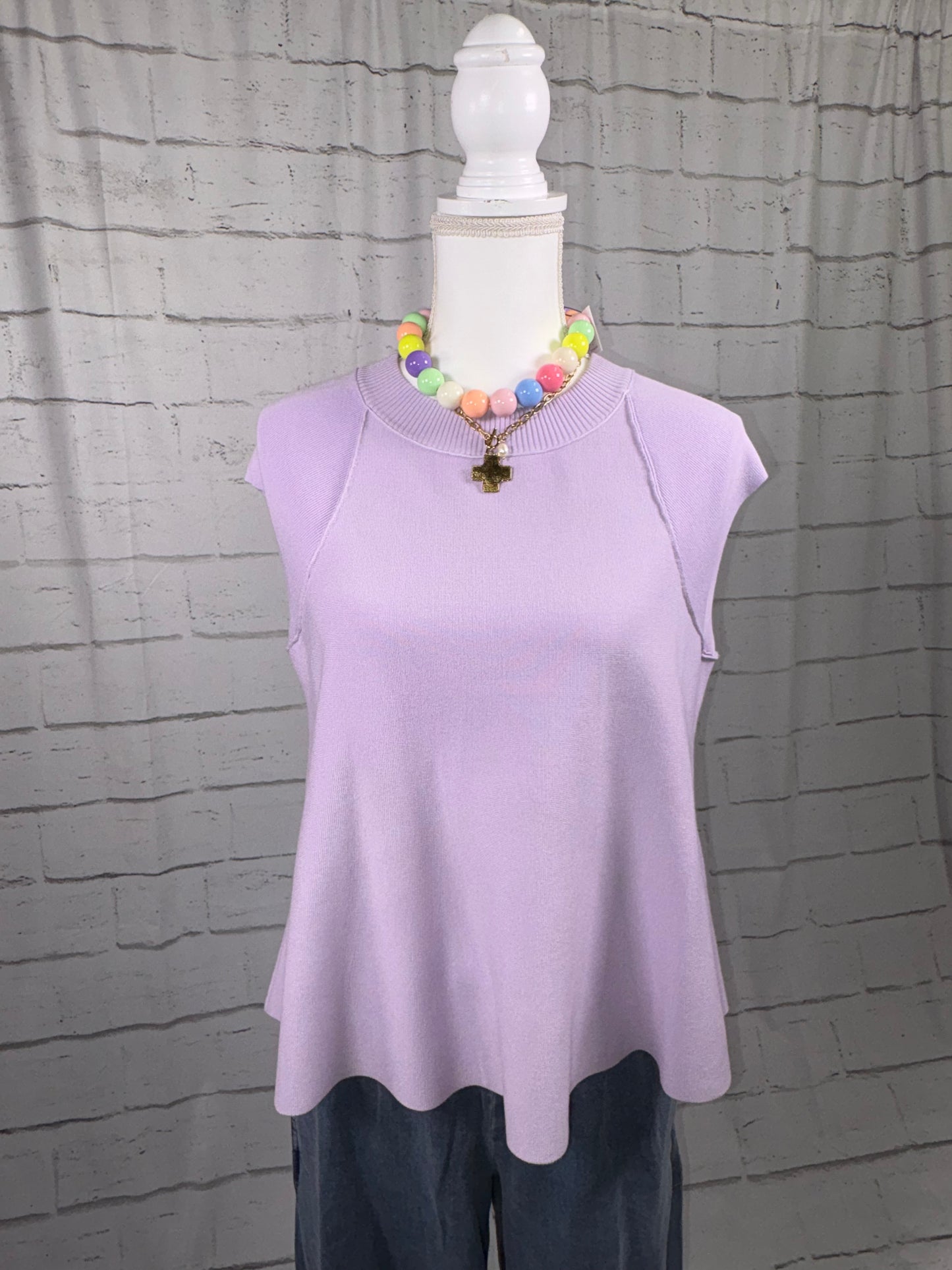 Swing Cap Sleeve Top- Liliac