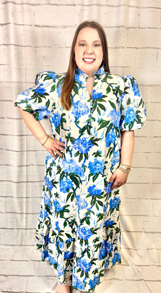 Heirloom Hydrangea Midi Dress