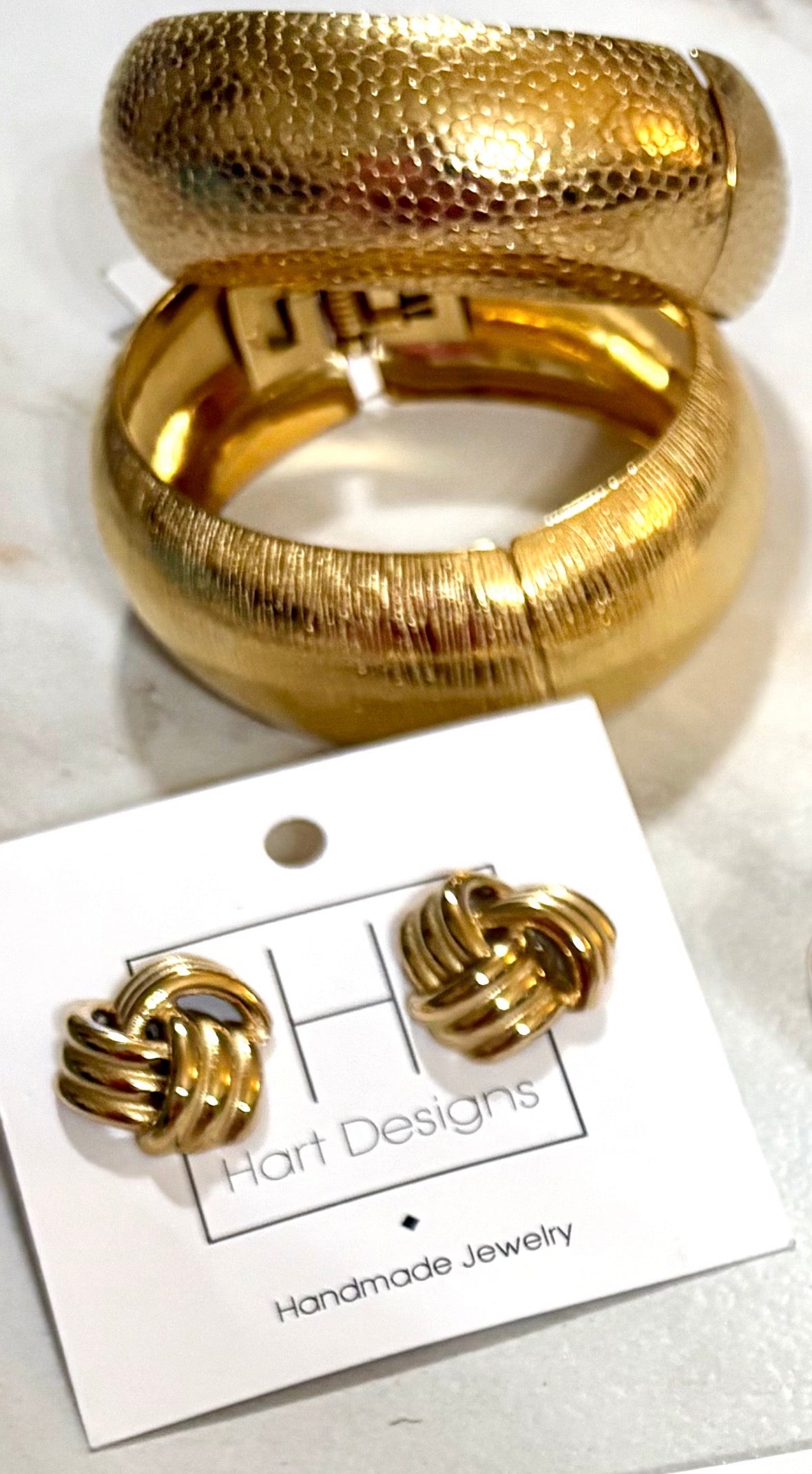 Hammered Gold Bangle