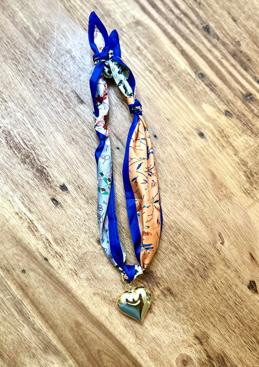 Mixed Floral Fours Scarf Necklace