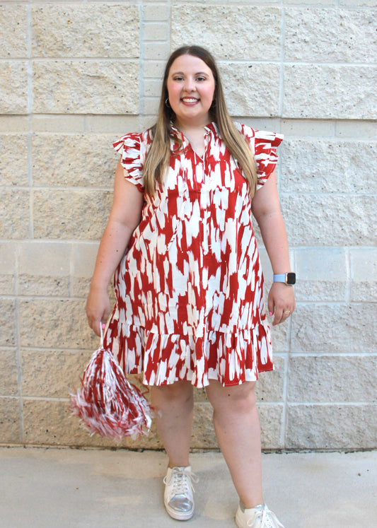 Abby Dress- Red & White