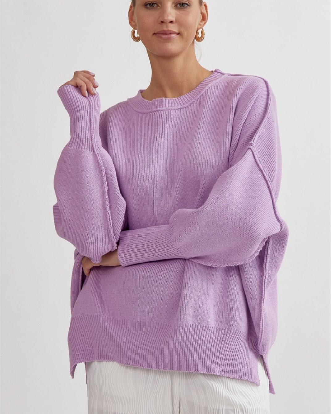 Swinging into Spring Sweater- Lavender