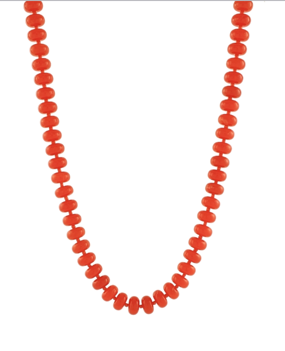 Orange Beaded necklace- Medium