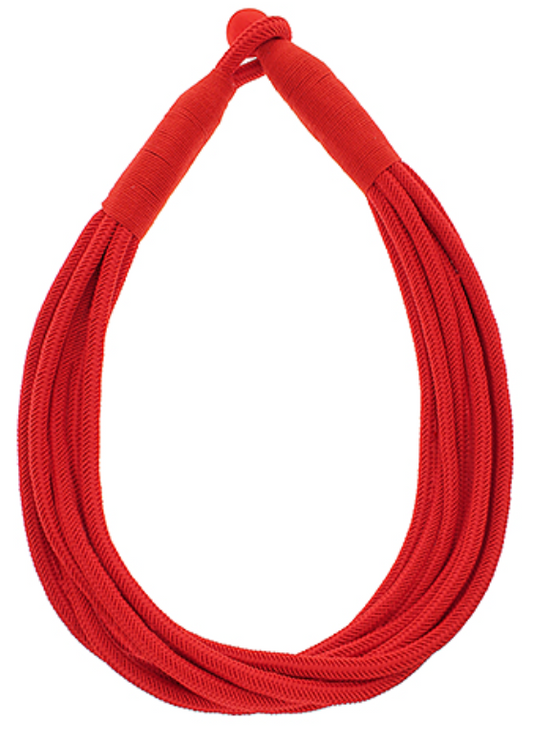 Multistrand Rope Necklace- Red