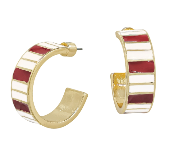 Crimson Tide Stripes Earrings