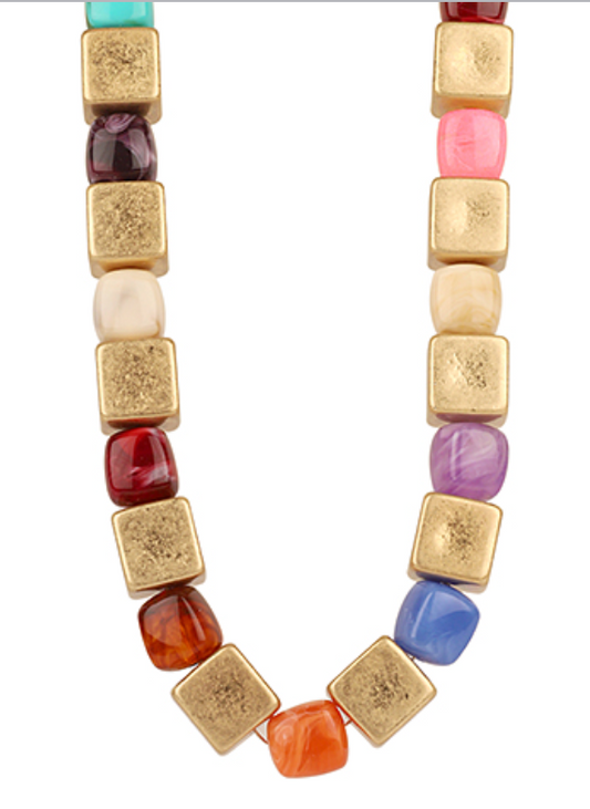 Cube & Square Multicolor Necklace