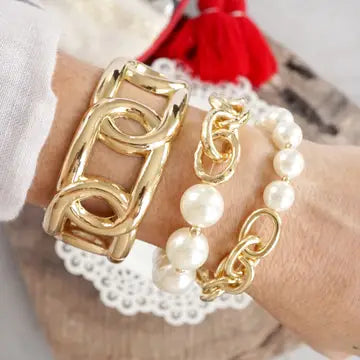 Chunky Chain & Pearls Small